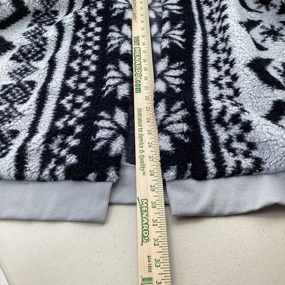 Tommy Hilfiger Open-Front Sherpa Jacket Women's 1X Fair Isle Powder Blue/Navy - Picture 5 of 5